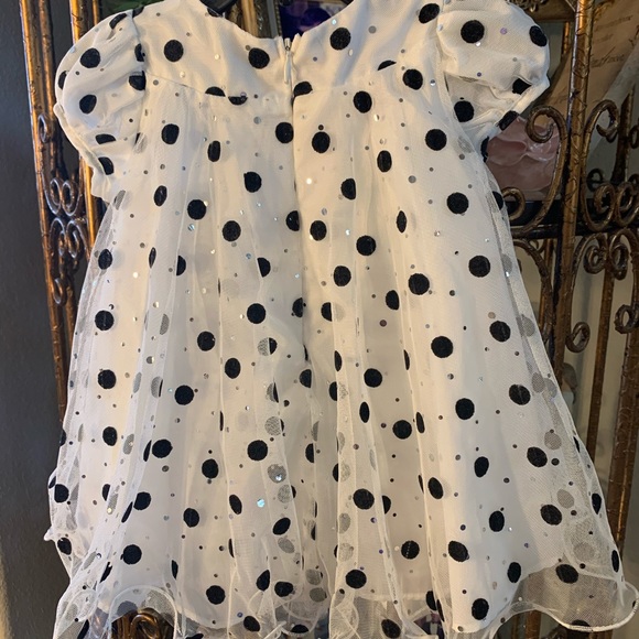 Bonnie Baby Dress Black/White Polka Dots - Picture 3 of 3